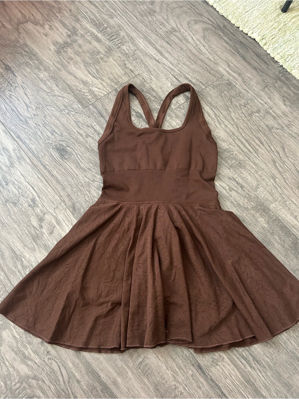 Brown Racerback Athletic Skater Dress- size small (fits like an XS)